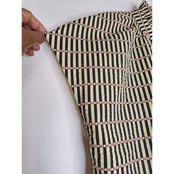 THML Faith Button Up Striped Mini Dress Size L Knee Length Hippie Boho Western - Picture 8 of 12